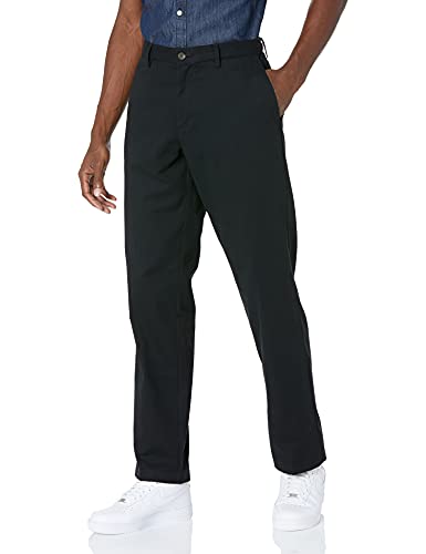 Amazon Essentials Men's Classic-Fit Wrinkle-Resistant Flat-Front Chino Pant, True Black, 36W x 34L