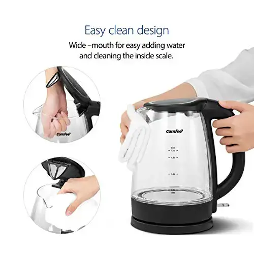 hand cleaning comfee electric kettle with a cloth