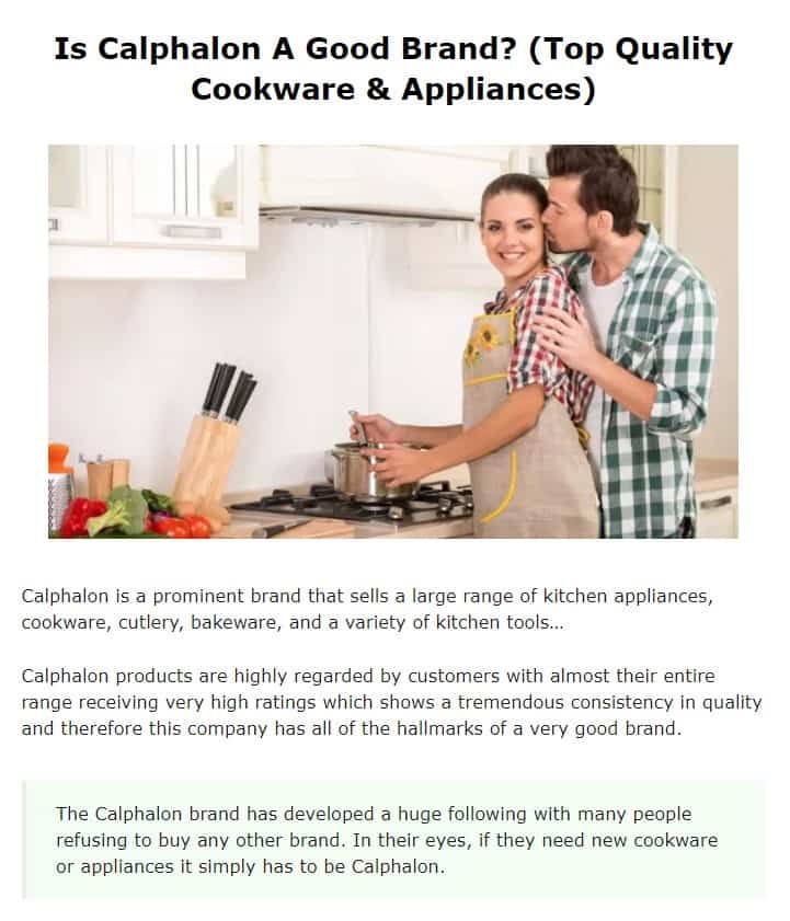 Calphalon is an excellent kitchen appliance brand