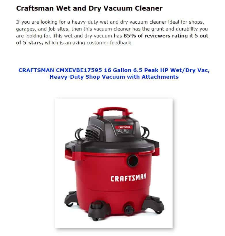 Craftsman is an amazing vacuum brand