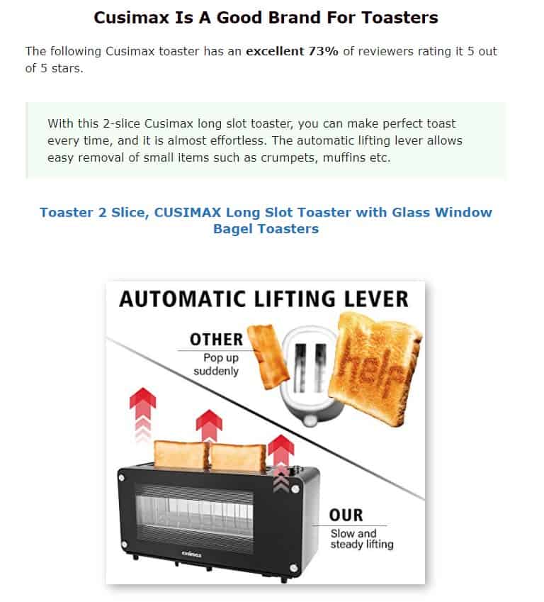 Cusimax is an excellent toaster brand
