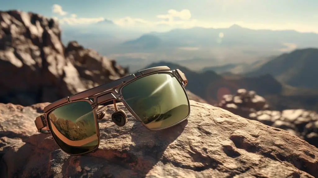 Pit Viper sunglasses on a rocky terrain