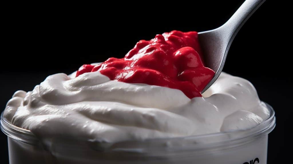 GNC Pro Performance Creatine Monohydrate stirred in yogurt
