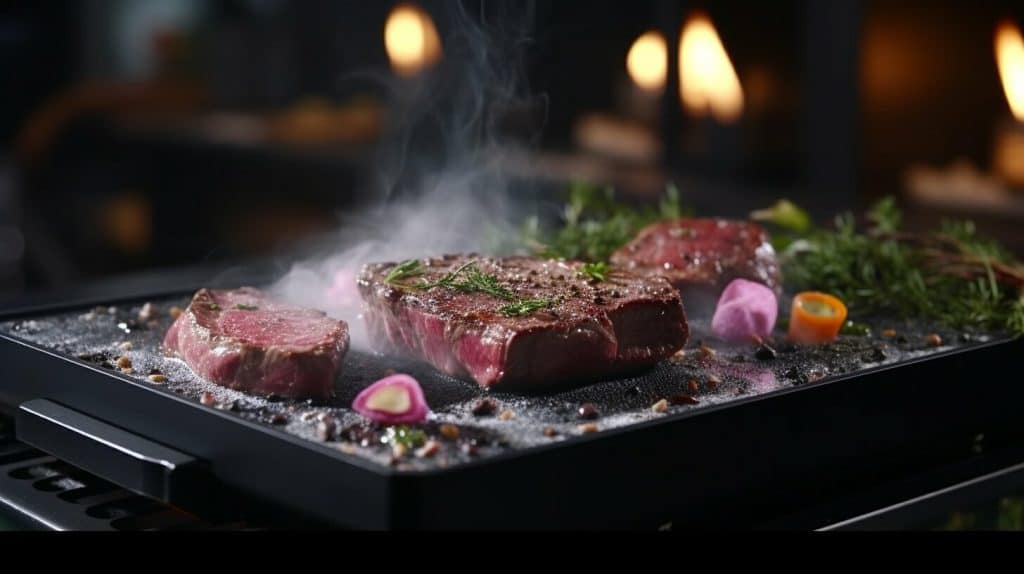 GreenPan Venice Pro searing steaks