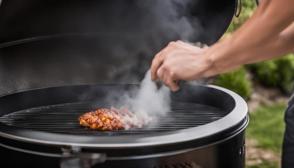 Lid sealing tightly on a Kamado grill