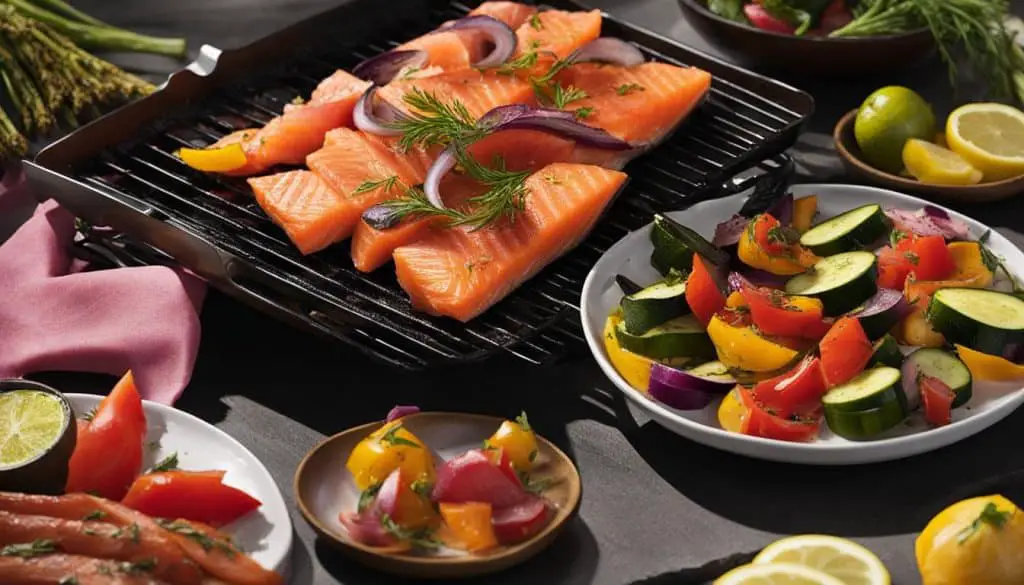 Smoked salmon with vegetables