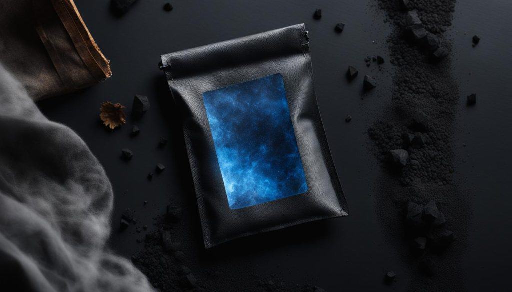 activated charcoal pouch