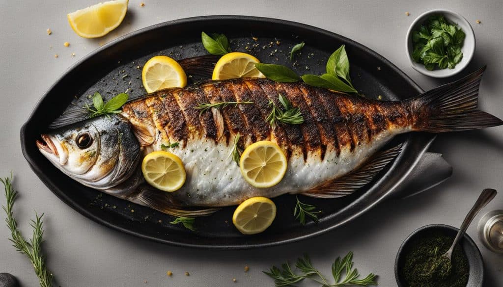 charcoal-grilled fish