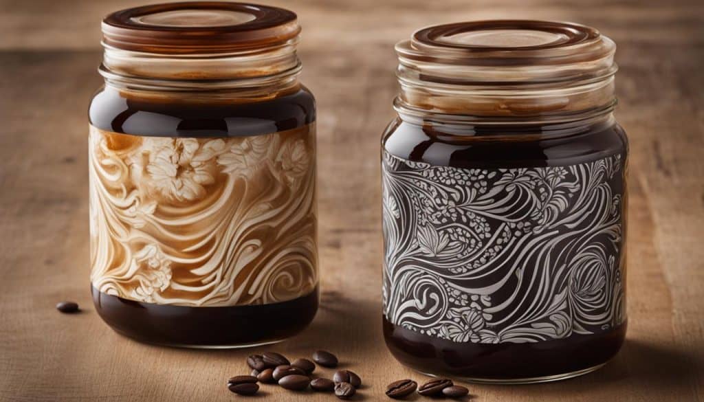 coffee cold brew in a glass jar