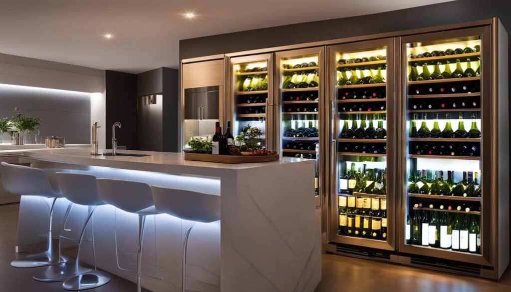 energy-efficient LED lighting for wine cooler