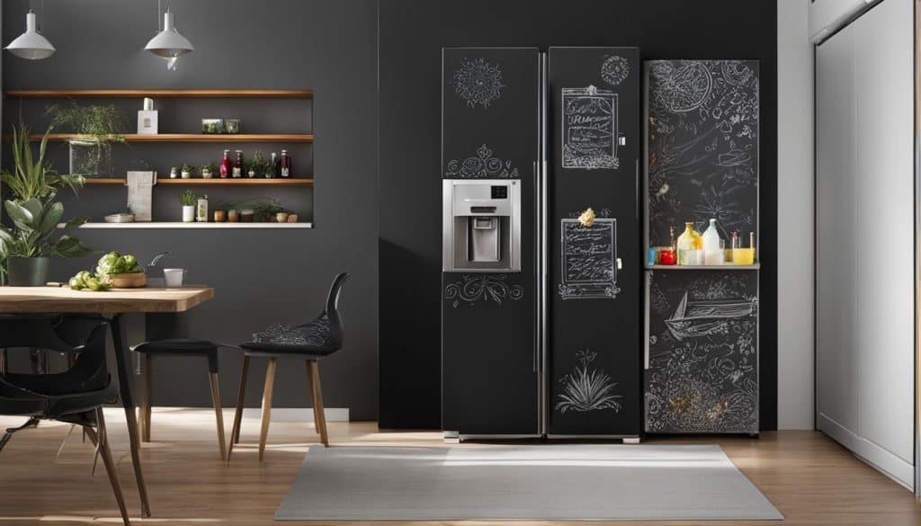 fridge decorating with chalkboard paint