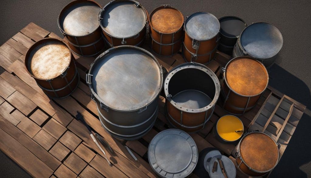 galvanized steel drum