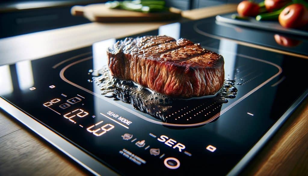 Sear Mode: Gets super hot, perfect for crispy steak