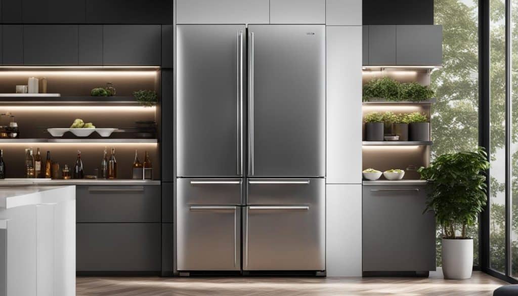 sleek and modern fridge interior