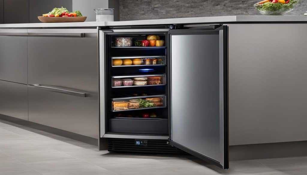 under-counter freezer with stainless steel exterior