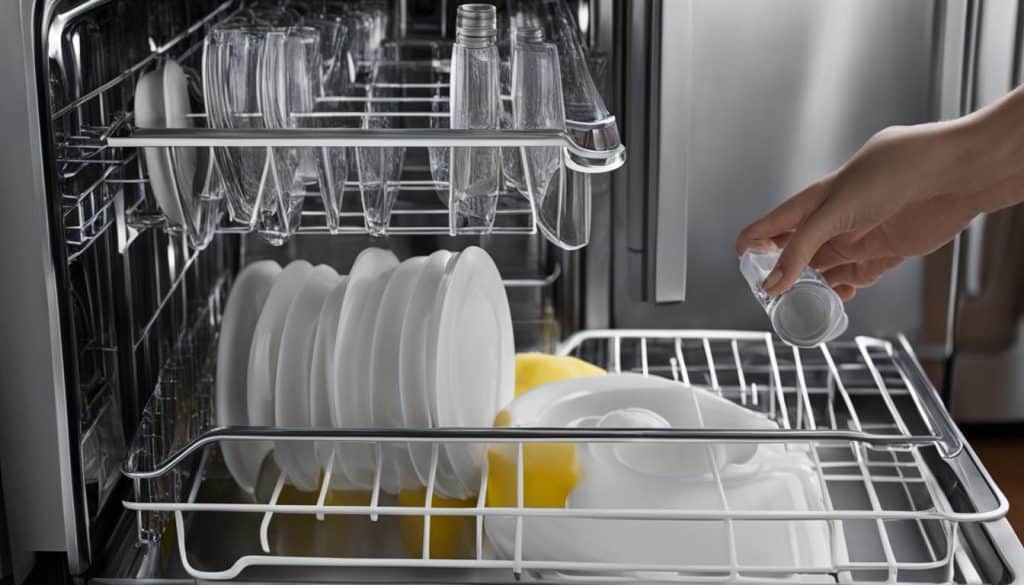 vinegar rinse baking soda blast commercial dishwasher cleaner