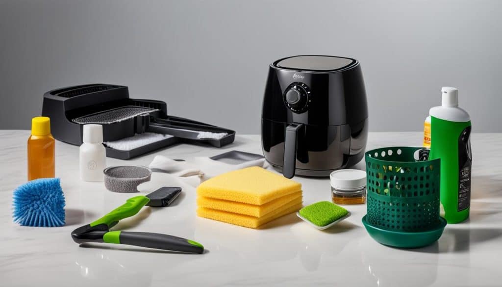 Cleaning tools and supplies for air fryer