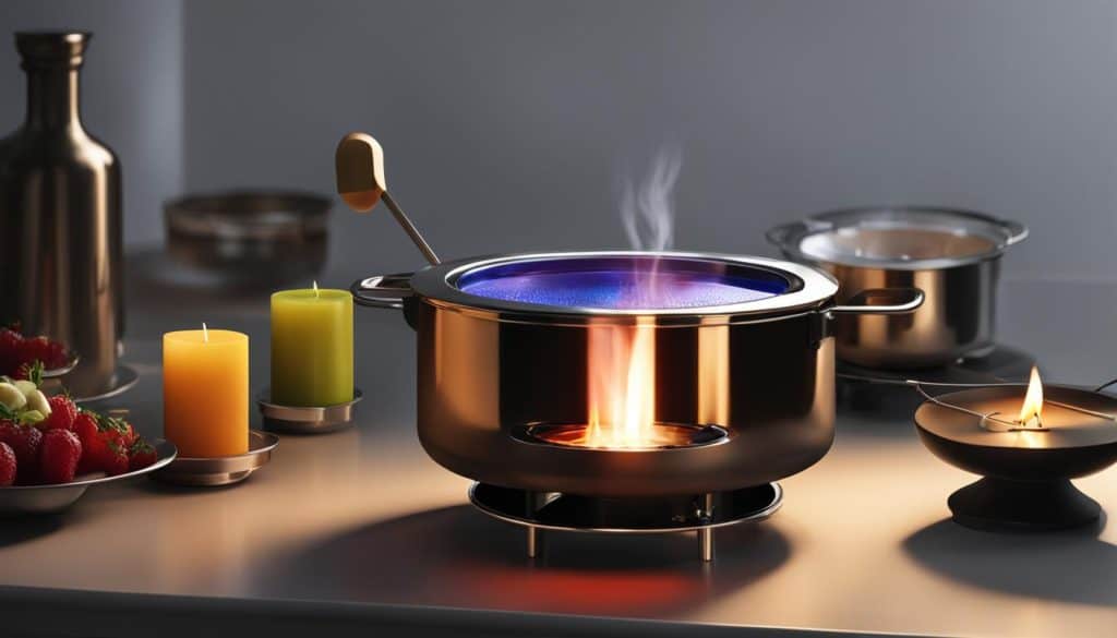 Heating sources for fondue pots