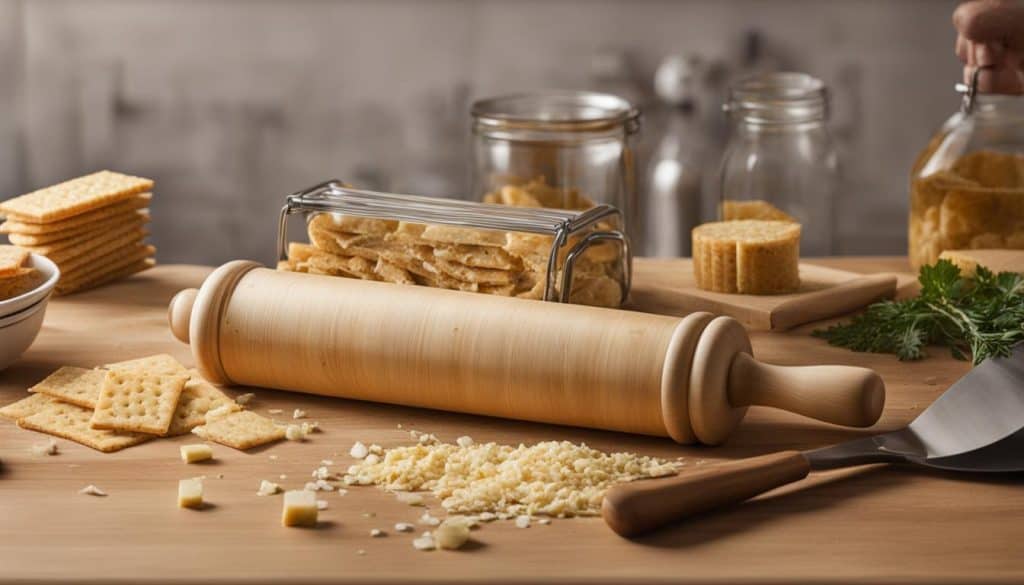 rolling pin and bag for crushing crackers