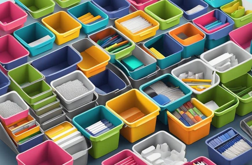 Stackable Storage Bins: Color-Coded Organizing for Office Supplies Made…