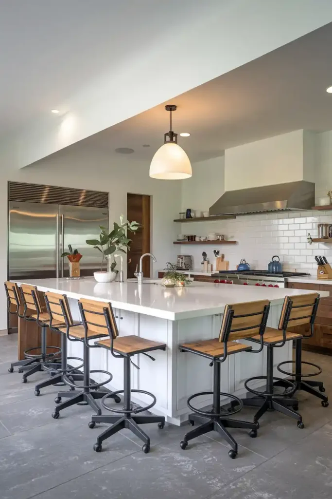 stool with back support for white kitchen island