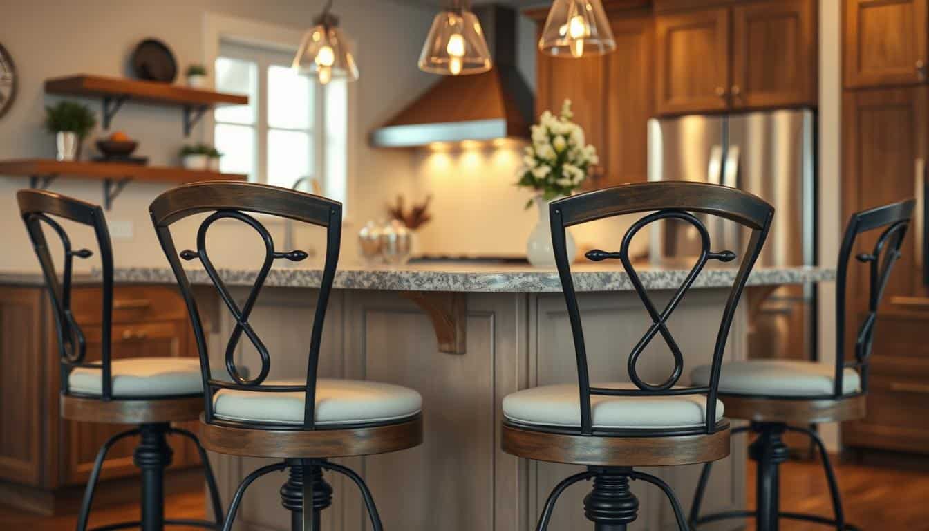 Comfortable swivel back bar stools