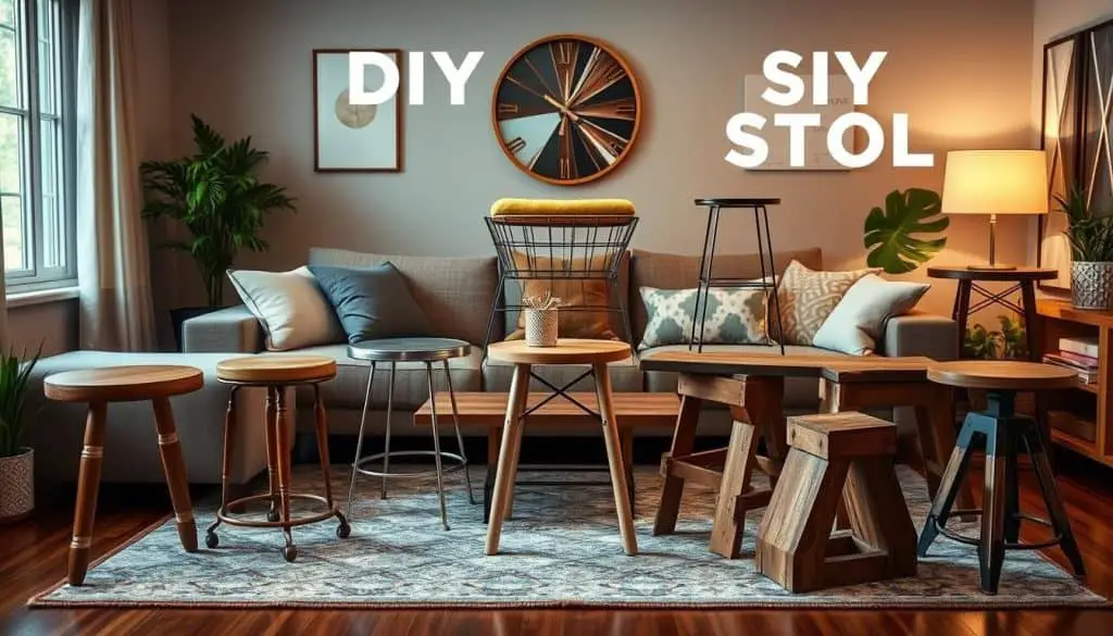 DIY living room stools