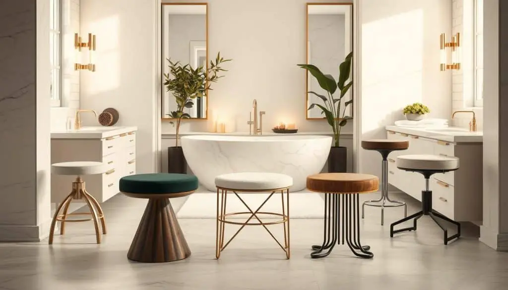 elegant stools for master bathroom