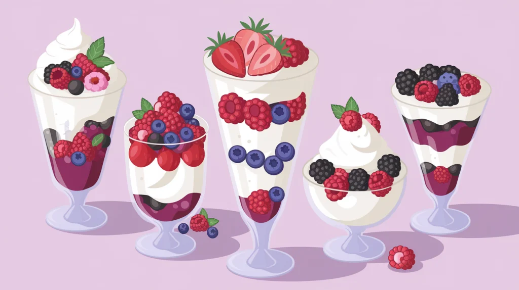 light and airy berry parfaits