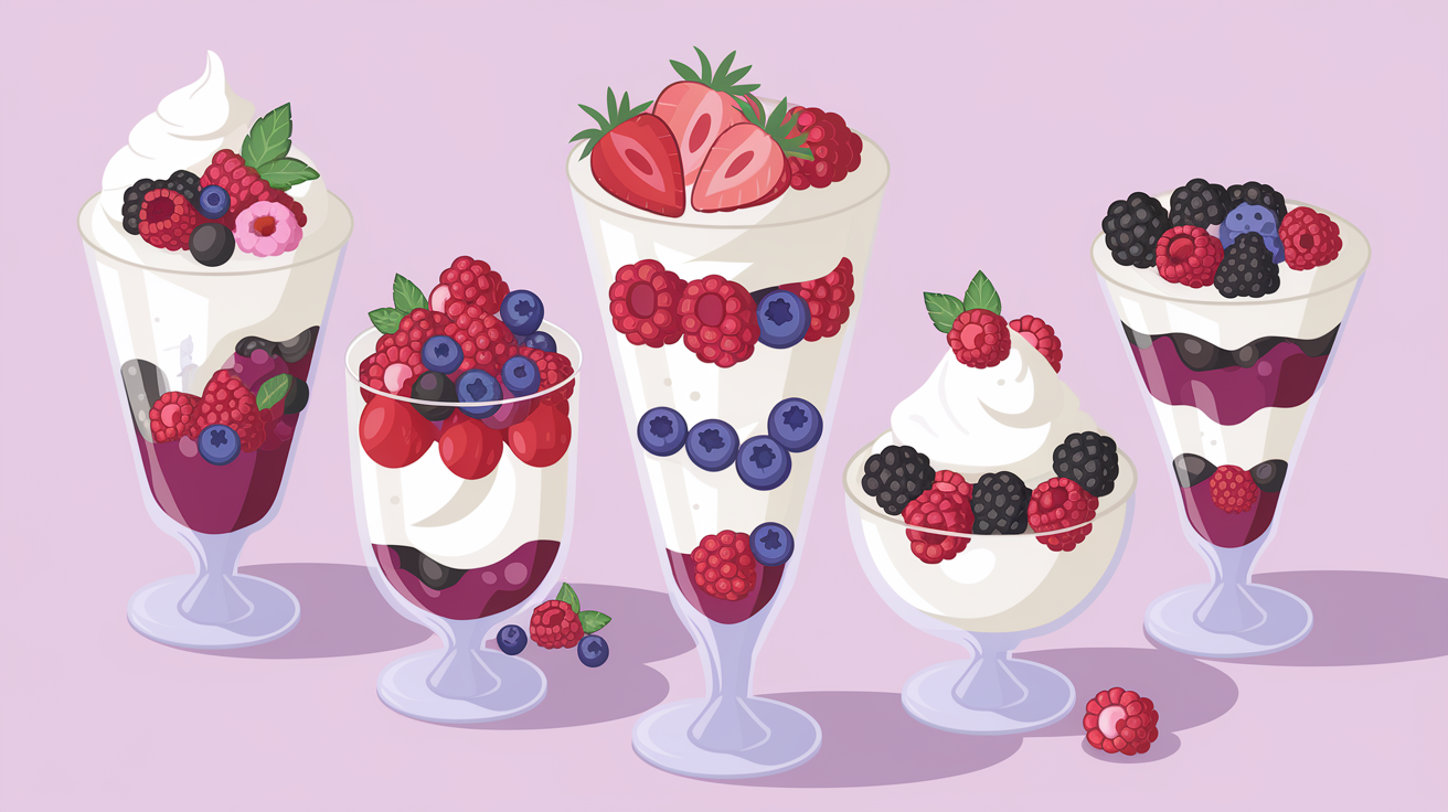 light and airy berry parfaits