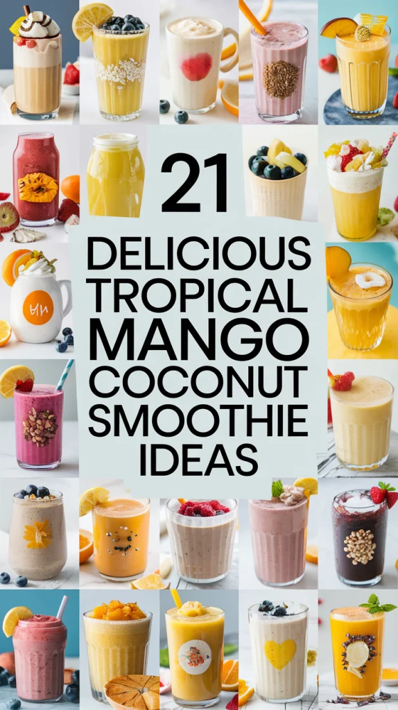 21 Delicious Tropical Mango Coconut Smoothies