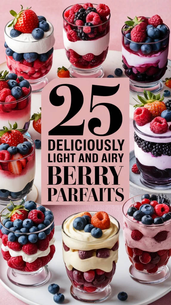 light and airy berry parfaits