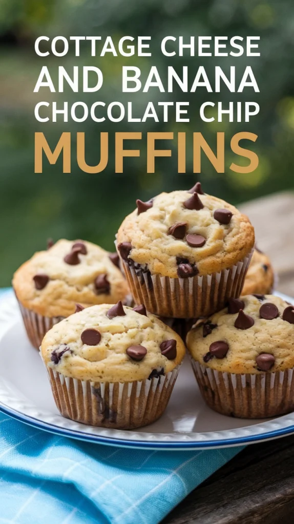 Cottage Cheese and Banana Chocolate Chip Muffins