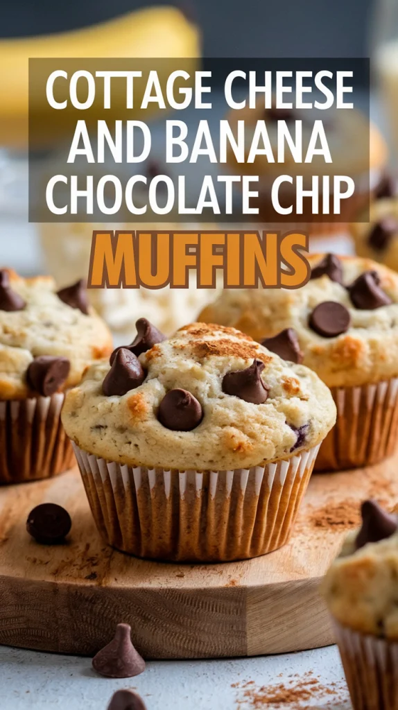 Cottage Cheese and Banana Chocolate Chip Muffins