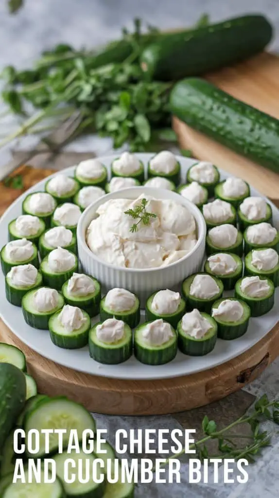 Cottage Cheese and Cucumber Bites