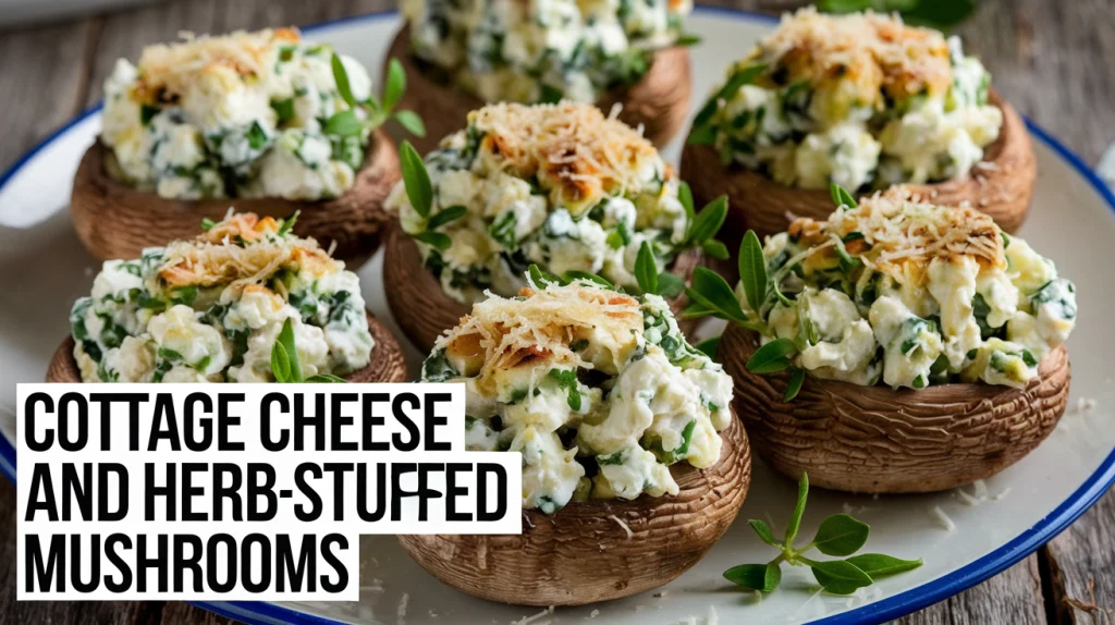 Cottage Cheese and Herb-Stuffed Mushrooms