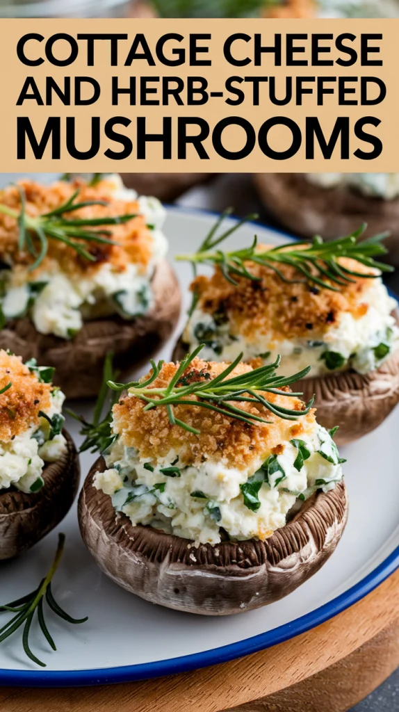 Cottage Cheese and Herb-Stuffed Mushrooms