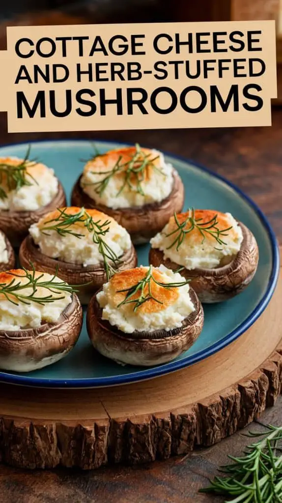 Cottage Cheese and Herb-Stuffed Mushrooms