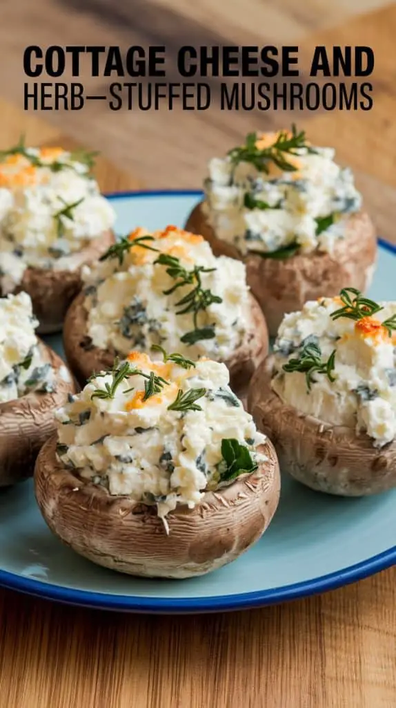 Cottage Cheese and Herb-Stuffed Mushrooms