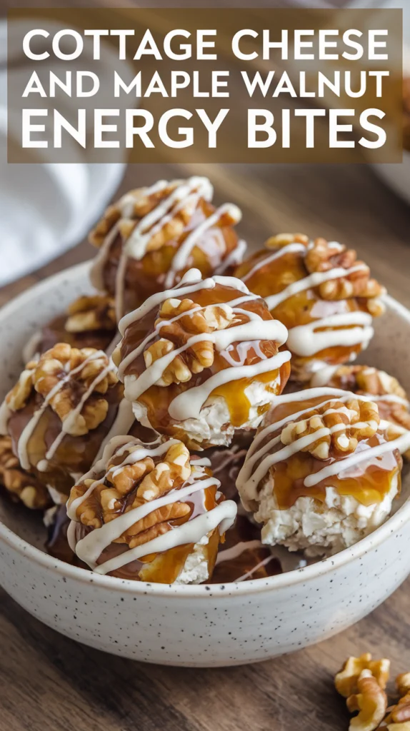 Healthy Cottage Cheese and Maple Walnut Energy Bites