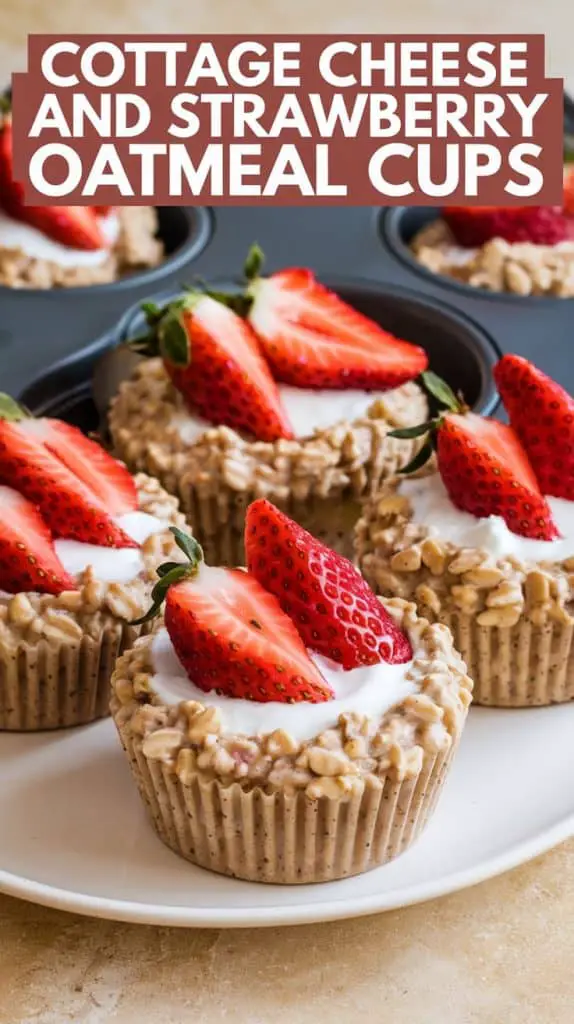 Cottage Cheese and Strawberry Oatmeal Cups 