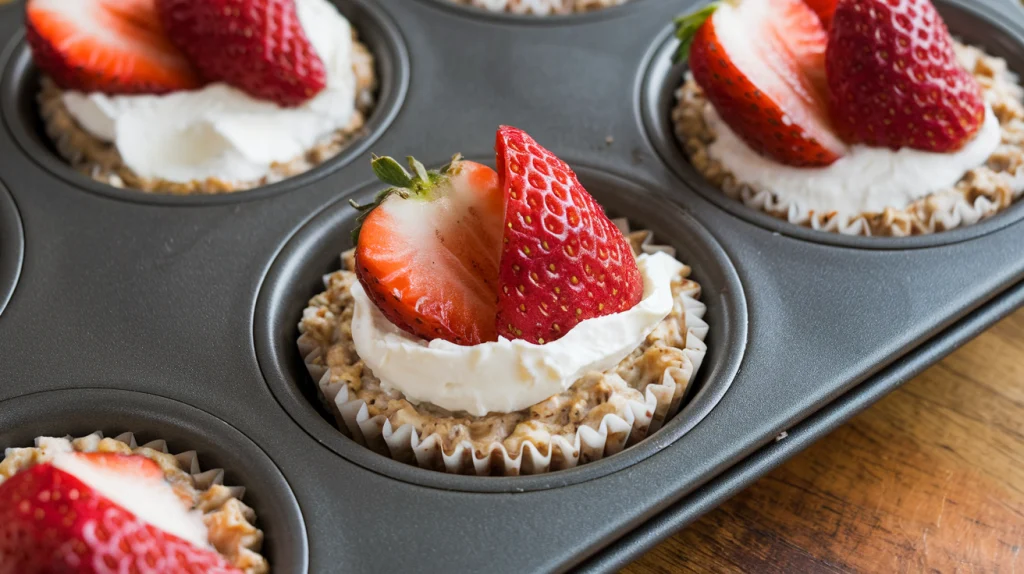 Cottage Cheese and Strawberry Oatmeal Cups