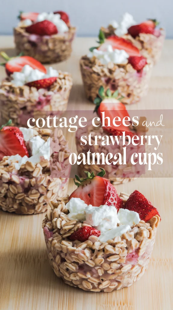 Cottage Cheese and Strawberry Oatmeal Cups 