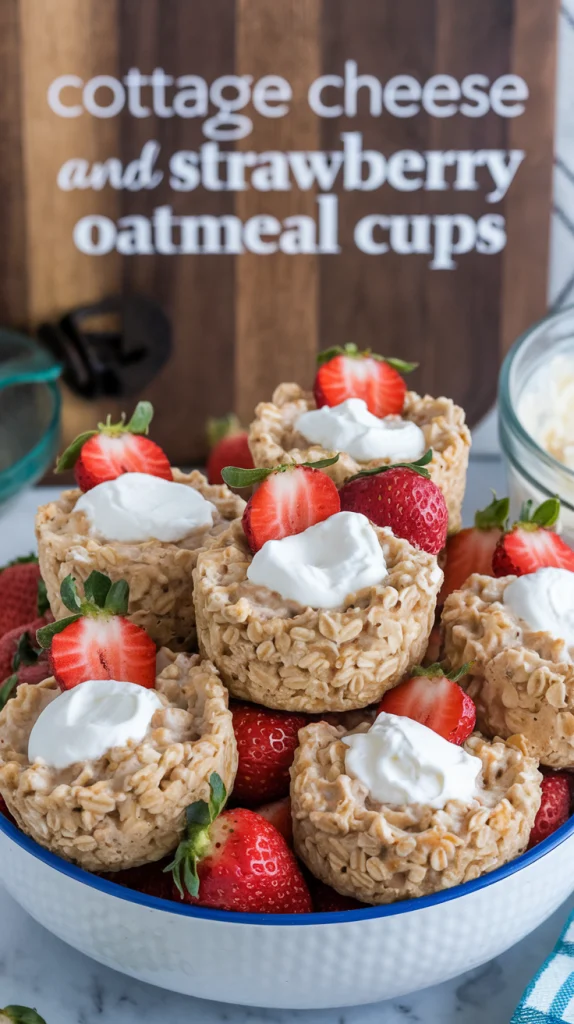 Cottage Cheese and Strawberry Oatmeal Cups 