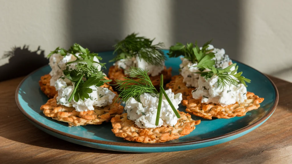 Crispy Cottage Cheese and Herb Crackers