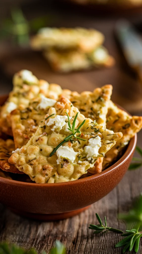 Crispy Cottage Cheese and Herb Crackers