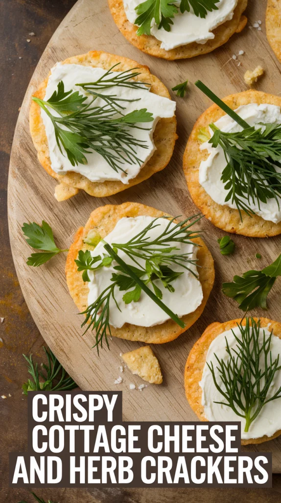 Crispy Cottage Cheese and Herb Crackers