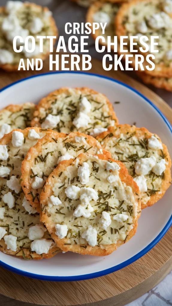 Crispy Cottage Cheese and Herb Crackers