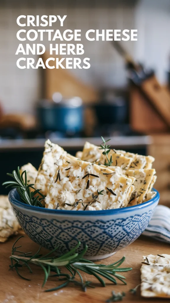 Crispy Cottage Cheese and Herb Crackers