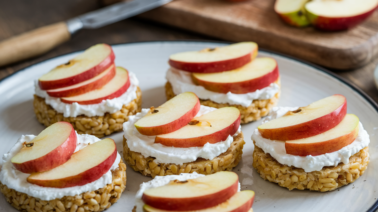 Easy Cottage Cheese and Apple Rice Cakes